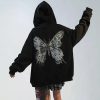 New Y2k Aesthetic Women Hip Hop Hoodies Butterfly Printed Zip-up Jacket Female Goth Harajuku Grunge Punk Streetwear Coat 1 18730