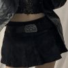 ALLNeon Pastel Goth Low Waist Black Micro Skirts Y2K Streetwear Pockets Patchwork A-line Skirt E-girl Aesthetics Outfits Zipper 1 18968